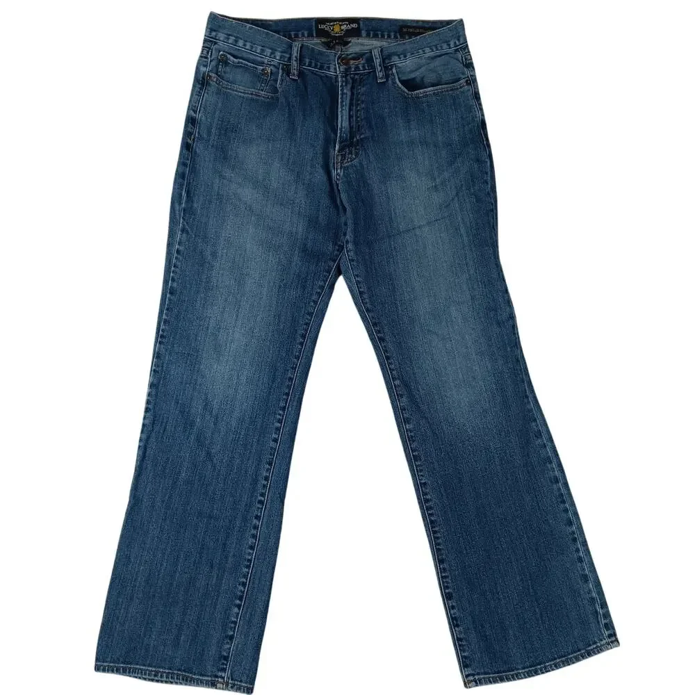 Lucky Brand 361 Vintage Straight Jeans Mens 33X31 Blue Whiskered Casual Street - Picture 1 of 14